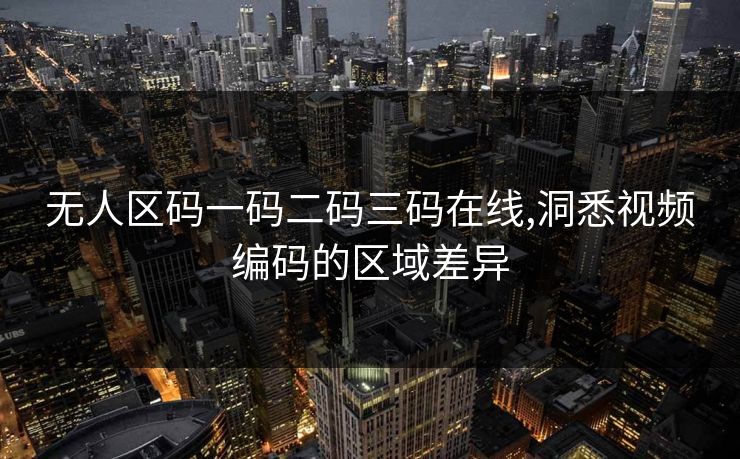 无人区码一码二码三码在线,洞悉视频编码的区域差异