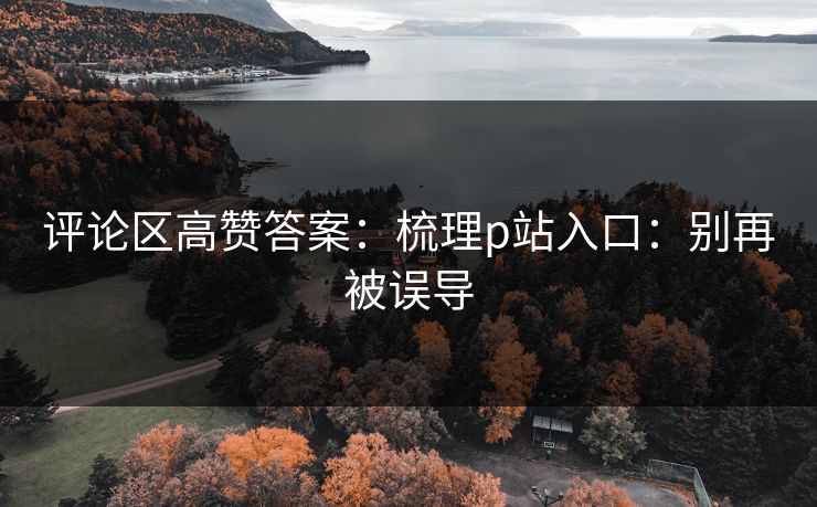 评论区高赞答案：梳理p站入口：别再被误导